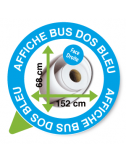 Affiche Flanc Droit Dos Bleu 152 x 68 cm
