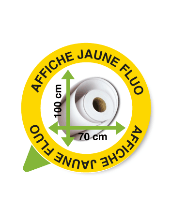 Affiche Jaune Fluo 100 x 70 cm