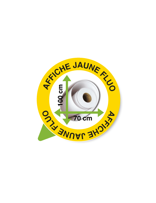 Affiche Jaune Fluo 100 x 70 cm