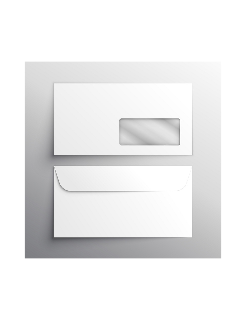 Enveloppes DL 90g personnalisées en quadrichromie avec fenêtre