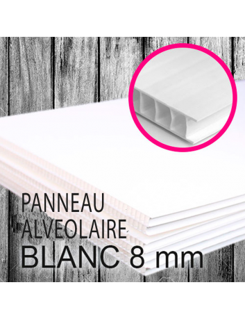 Panneau Alvéolaire 8 mm 120 x 80 cm VIERGE/BLANC