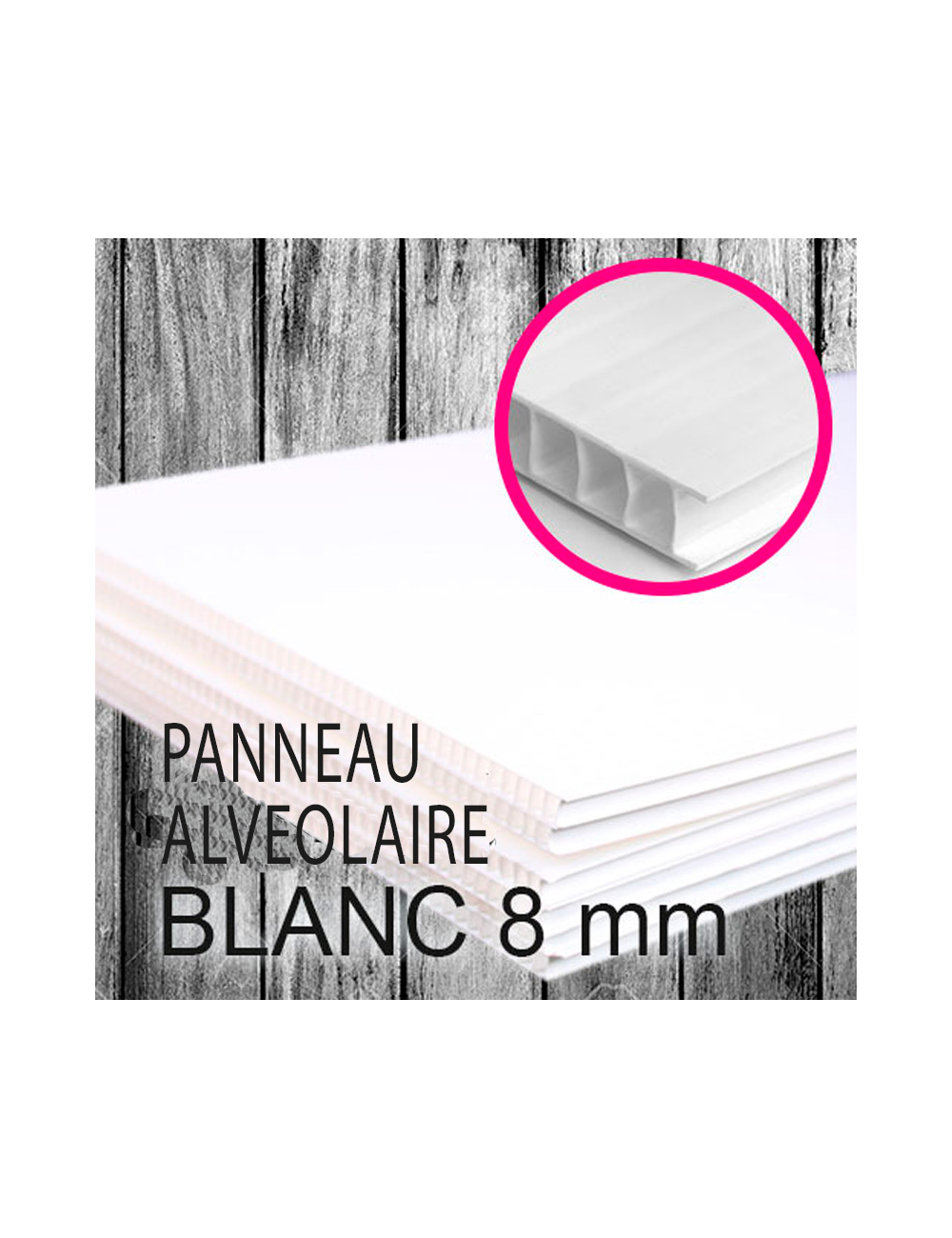 Panneau Alvéolaire 8 mm 120 x 80 cm VIERGE/BLANC