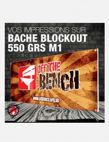 Bache Blockout 550g/m² M1 - 0.6 x 4 m