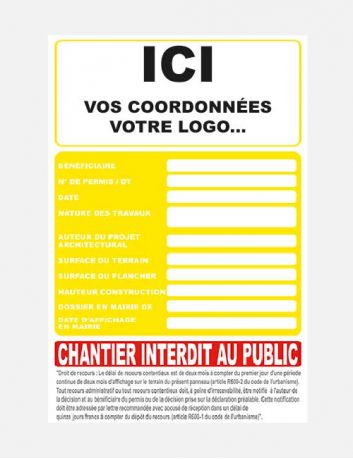 Lot de 10 panneaux PC jaunes